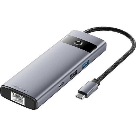 8 dans 1 Type-C HUB USB-C Dock Station adaptateur 4K HDMI-Compatible PD100W USB 3.0 100Mbps Ethernet Port pour PC Laptops (1/5)