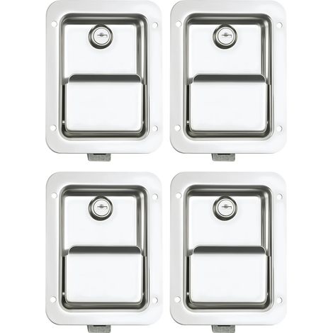 Verrou de boîte à outils, Acier inoxydable durable, Design de poignée confortable, Argent (1/2)