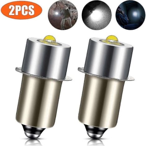Filiyano – lampe torche Maglite à – 2 ampoules LED P13.5S DC6V-24 V de mise à niveau blanches pour lampe torche Maglite à piles 6500 K 3 W [DB] (1/5)