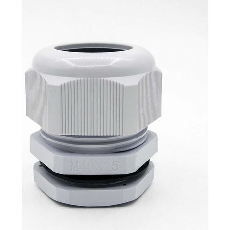 Presse étoupe. M40x1.5. 5 pcs. Gris. Qualité professionnelle. Joint EPDM. étanche. Passe fils. Cable gland Nylon.