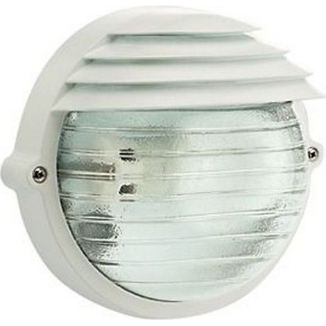 Plafoniera Tonda da Esterno Palpebra Lamelle Lampada Parete Illuminazione Sovil - Colore: Bianco (1/5)
