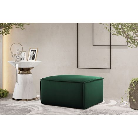 Polsterhocker Designerhocker CELES PREMIUM 65x65 cm Stoff Opera Velvet Grün (1/3)