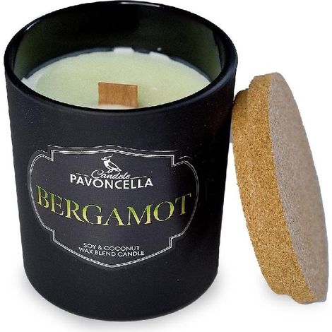 Candela di soia nera al bergamotto, 135 g