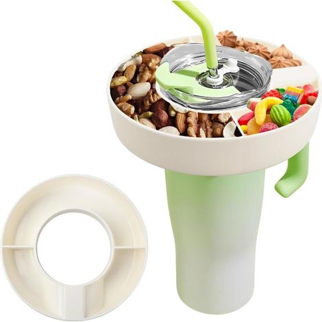 Reusable Silicone Snack Tray for Stanley 40 oz Cup, Stanley Cup 40 oz Snack Bowl Snack Tray Compatible with Stanley Cup Large Capacity (1/5)