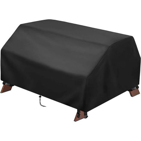Housse pour table de pique-nique avec housses de bancs – Housse de table d'extérieur en tissu Oxford 210D – Noir – 102 x 102 x 52 cm (1/5)