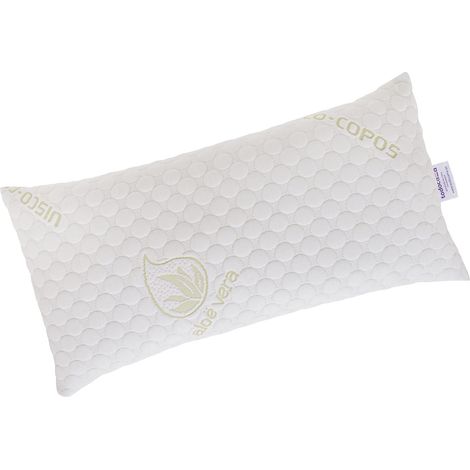 Todocama - Cuscino viscoelastico Aloe Vera con Fiocchi 100% viscoelastico Tessuto Strech Aloe Vera Termoregulabile Firmezza - Alto Made in Spagna (80 cm) (1/4)