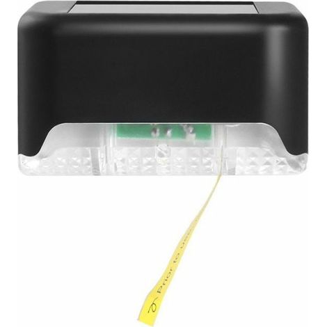 VURAHOME - Lot de 16 lampes solaires d'extérieur pour jardin, marchepieds solaires, lampes solaires LED étanches pour escaliers extérieurs, marches, clôture, cour, terrasse et allée (boîtier noir, lum (1/5)