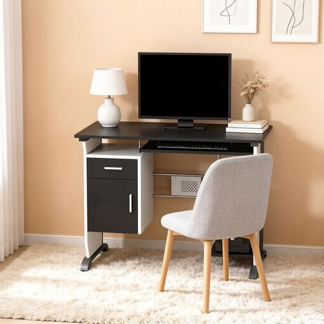 Bureau gaming moderne, table d'ordinateur, bureau de travail avec rangements multiples (meuble seul, sans accessoires) (1/5)