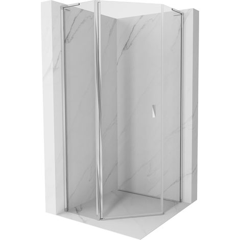 Cabine de douche pentagonale à charnière Mexen Mist L 90 x 90 cm, transparent, chrome - 8A8L-090-090-01-00 (1/5)