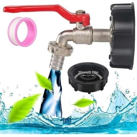 BAC Fil Connecteur, Réservoir Dapter, S60X6 Connecteur Robinet, Jardin Robinet avec Adaptateur en Laiton, 1000 Litres de Jardin Appuyez sur pour Collecteur d'eau de Pluie (1/4)