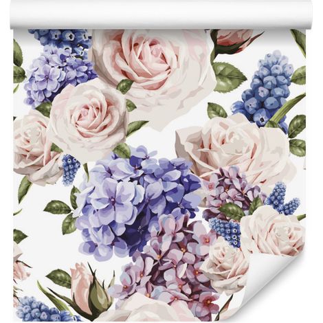 Bellissima carta da parati con rose per soggiorno e camera da letto, 50x1000 cm (1/5)