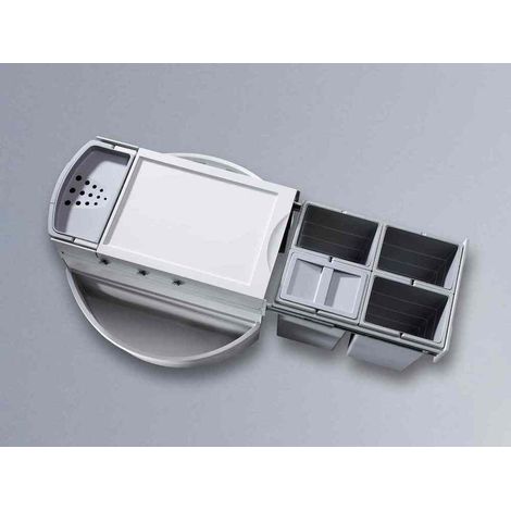 Hailo Rondo, Einbau-Mülleimer 360° drehbar, Eckschrank Küche, 4x8 L (1/5)