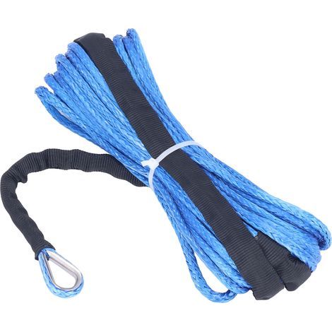 Corde de winch nylon 6mmx15m/50ft bleue résistante à l'usure, pour SUV, camions et UTVs (1/5)