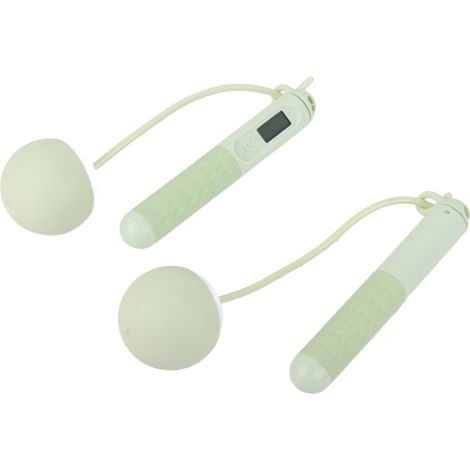 Corde à sauter lestée pour adultes, idéale pour les exercices de fitness en intérieur. Batterie intégrée. (1/5)