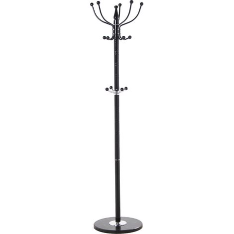 Porte Manteau En Métal Noir Base Marbre, Non Pivotant °37X166 Cm, Epaisseur Base :2 Cm (1/4)