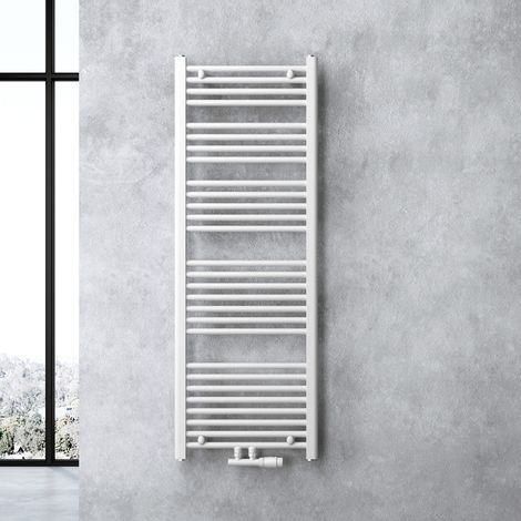 doporro Design Badheizung gerade 140x50cm Weiß Röhrenheizkörper Horizontal Mittelanschluss Bad-Heizkörper (1/5)