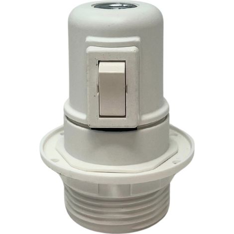 Portalámparas e27 con interruptor semirroscado con arandela 2 a 250 v blanco