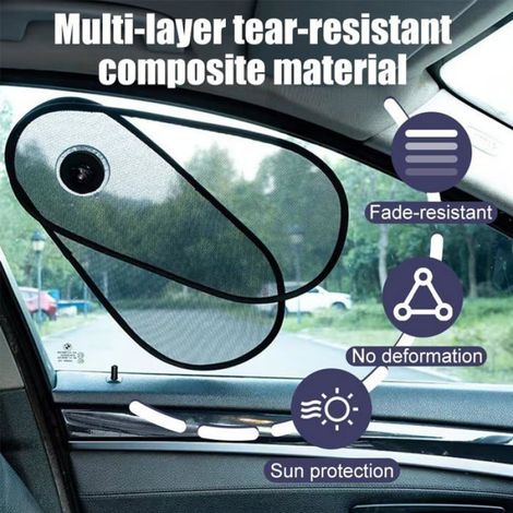 Pare-Soleil Pivotant - Pour Vitres Latérales De Voiture - Double Couche Uv - Rotation 360° Indépendante - 2 En 1 - 1 Pièce (1/5)