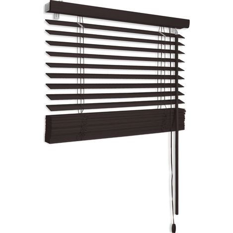 Holzjalousie SolDecor JH3 Jalousie aus Holz 90x160cm Dunkelbraun