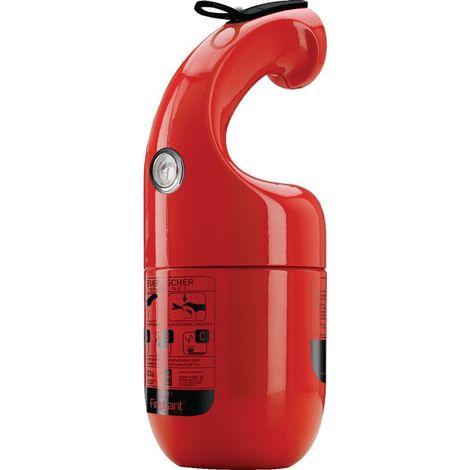 Extintor de polvo Firephant 1kg rojo fuego clase 8A 34B C con manómetro con soporte