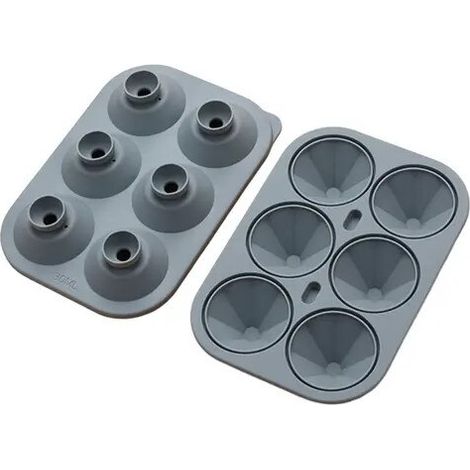 Moules à glaçonsMoule à glaçons en silicone, 6 cavités, forme sphérique 3D, gris, 16,6 x 11,6 x 4,79 cm (1/5)
