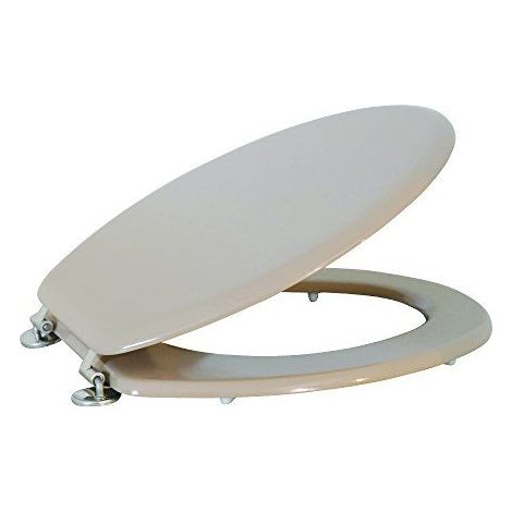 MSV Abattant WC MDF CLEO Beige - Charnieres INOX