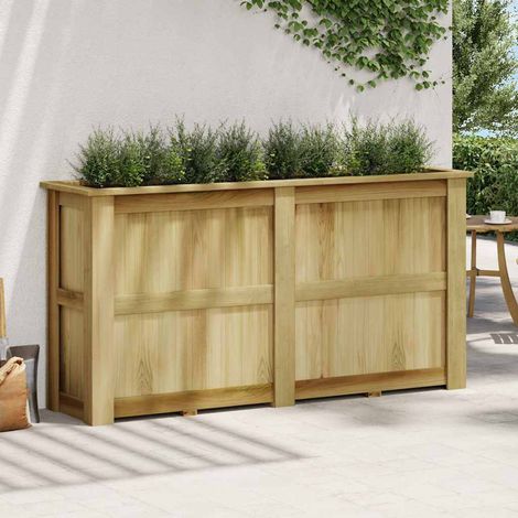 vidaXL Arriate de madera de pino impregnada 196x50x100 cm (1/2)