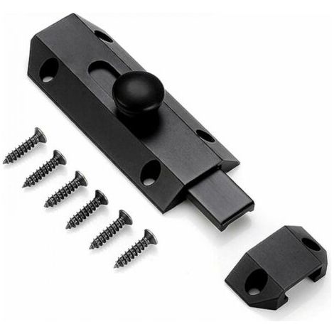 1 loquet de verrouillage de sécurité avec boulon en laiton épais pur, loquet de porte robuste, noir