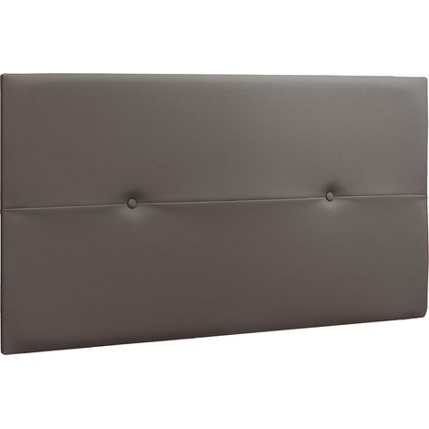Tête de lit en simili-cuir coloris gris - longueur 110 x profondeur 4 x hauteur 55 cm -PEGANE-