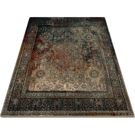Wollteppich OMEGA MAMLUK Quadrat - Rosette vintage smaragd green 135x135 cm