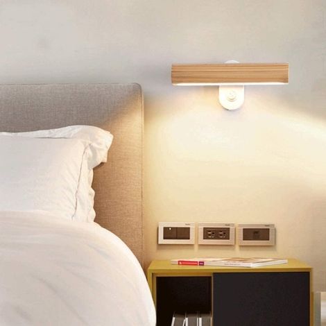 LED-Wandleuchte aus Massivholz, frei verstellbare Lampe mit Druckknopfschalter, Wandleuchte für Schlafzimmer, Flur oder Nachttisch, Pendelleuchte für Esszimmer (22 cm)