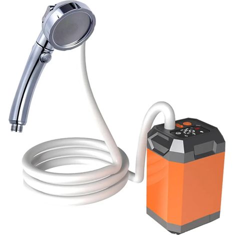 Douche de camping portable (9000 mAh, 3 modes) - Pompe de douche électrique rechargeable - Grande capacité - Idéale pour la randonnée et les voyages (1/3)