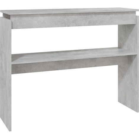 Table console，Table d'appoint，Bout de canapé，Meuble d'entrée gris béton 102x30x80 cm bois d'ingénierie