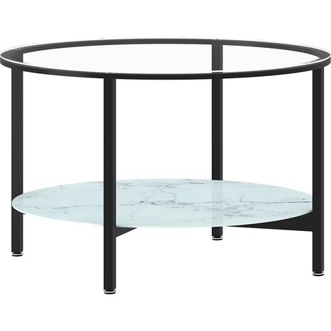 Maison Exclusive - Beistelltisch Schwarz und Weiße Marmor-Optik 7 (1/5)