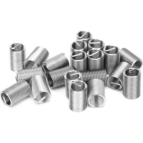 20 Stück Gewindereparaturhülsen, Buchsen, Schrauben, Edelstahl-Drahtgewindeeinsatz M12 x 1,5 2,5D (1/5)