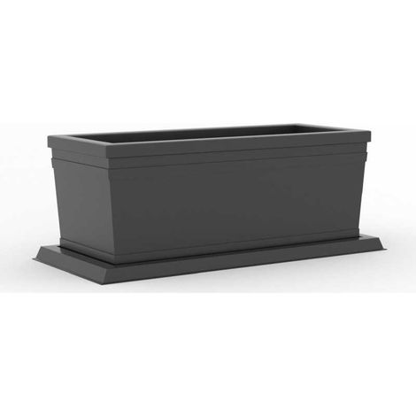 Cache-pot lisse de 100 cm, anthracite en polymère Monacis - 100x47x38 H