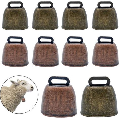Cloche pour vaches - Lot de 10 - Cloche en métal - Cloche pour vaches au pâturage - Cloche vintage (1/5)