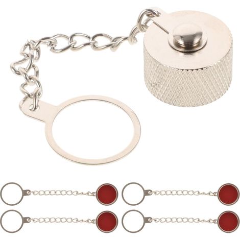 Capuchons Femelles Nickelés Couvercles Adaptateurs Anti-poussière avec Chaîne Lot de 5 Protection des eurs Coaxiaux So239 pour Usage Industriel et Câblage Électrique (1/5)