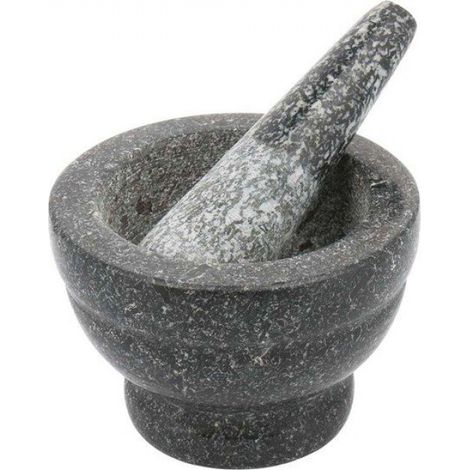 Mortier Et Pilon - Granit Naturel - Ø9 5 Cm X 6 Cm - Pilon 10 Cm - Usage Cuisine - 1 Pièce (1/2)