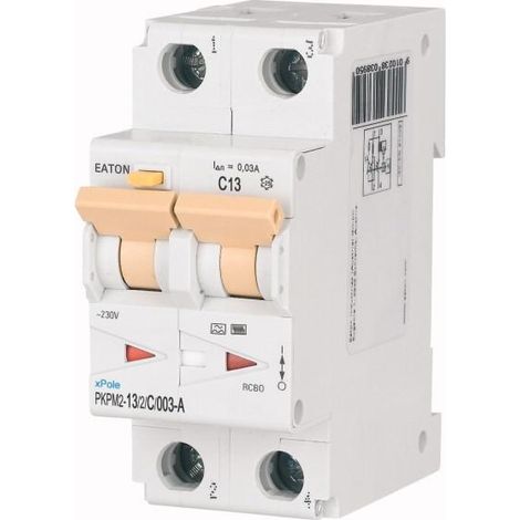 Disj. diff. 2X13A 30mA 10kA type A/ cbe C 000108110 EATON PKPM2-13/2/C/003-A