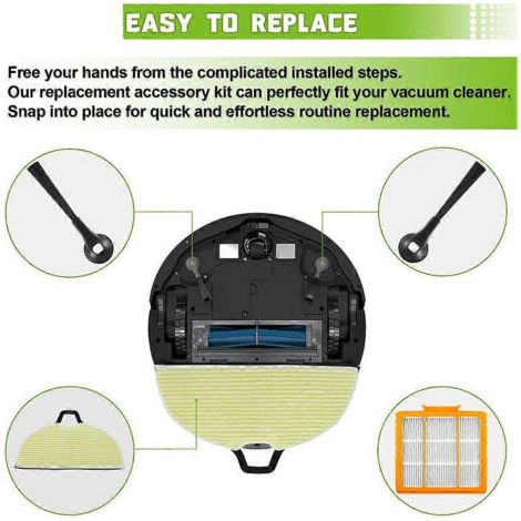 NALOOKAMIC Pièces de rechange pour balai à franges Shark RV2610WA AV2610WA RV2620WA RV2610WD RV2410WD RV2620WD : kit de filtre et brosse (1/4)