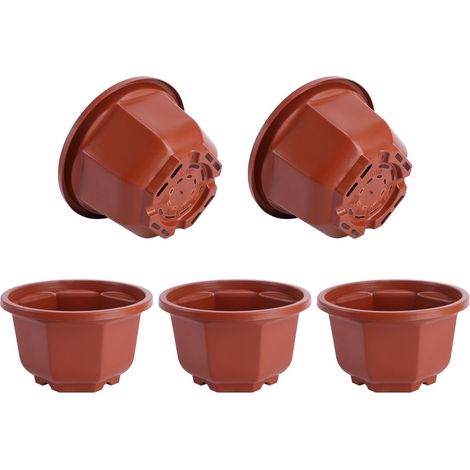 Ciieeo Lot de 5 supports suspendus pour plantes en plastique marron, pratiques et robustes (1/5)