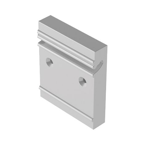 Platine aluminium - Décor : Anodisé argent - Hauteur : 60 mm - Largeur : 50 mm - Matériau : Aluminium - ZOBAL (1/3)