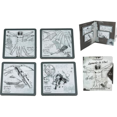 Set mit 4 Korkuntersetzern mit Leonardo-da-Vinci-Motiv (1/4)