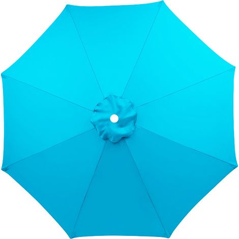 Ersatzbezug für 3-Meter-Sonnenschirm mit 8 Streben, wasserdicht, UV-beständig, Ersatzgewebe, waschbar, atmungsaktiv, hellblau (Streben nicht enthalten)