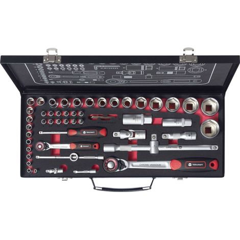 TOOLCRAFT TO-9626409 Jeu de cliquets réversibles 1/4 (6.3 mm), 1/2 (12.5 mm) Longueur44.5 cm (1/5)