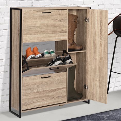 Mueble zapatero LUIS 4 puertas incluido 1 armario de diseño industrial