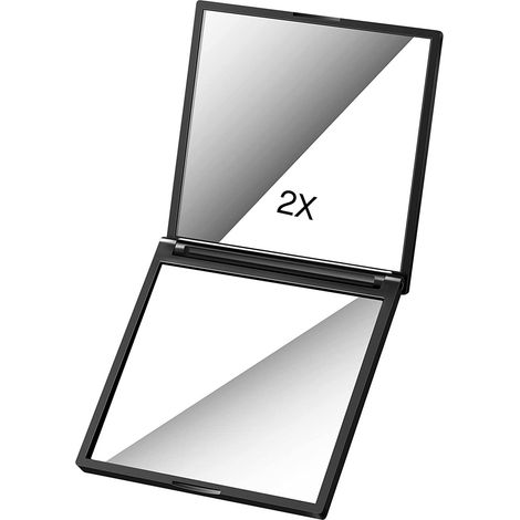 Miroir De Maquillage Portable - Double Face - Pliable En Coquille - Compact - Pour Femme - 1 Pièce (1/5)