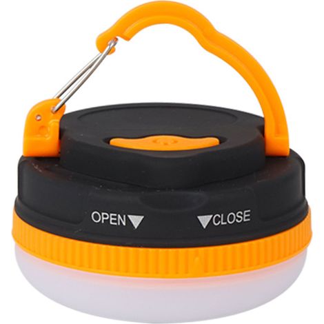 Lampe de Tente LED Étanche 5 Modes d'Éclairage, Lampe d'Urgence Camping Accrochable Extérieur Pile Orange Ronde (1/5)