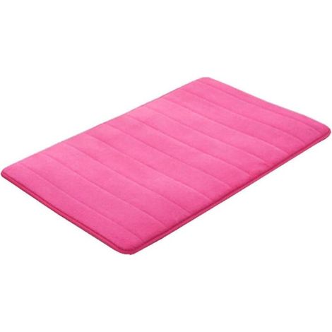 Tapis de Salle de Bains Tapis de Bain antidérapant en Mousse à mémoire de Forme pour Salle de Bain, Microfibre (Rose ,60x90cm)-Fei Yu (1/4)